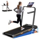 ROBORE X5F Klappbares Laufband mit 14% Steigung, 2,5-PS-Leisemotor, 10km/h Höchstgeschwindigkeit, 150kg Traglast, 3-Steigungsstufen, LED-Display & Fernbedienung