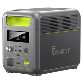 FOSSiBOT F1200 Tragbare Powerstation, 1024 Wh Kapazität, 1200 W Nennleistung, 3 LED-Lichtmodi, 7 Ausgangsanschlüsse, BMS-Schutz, <10 ms Umschaltung, 5-Gang-Eingangsregler, EV-Grade LiFePO4-Akku, 4000+ Zykluszeiten