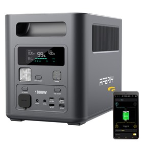 AFERIY Nomad1800 P180 Tragbare Powerstation, 1024Wh LiFePO4 Akku, 1800W reiner Sinus-Wechselstrom, <10ms USV, 9 Ausgänge mit 140W PD USB-C, schnelles Dual-Eingangs-Laden