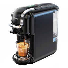 HiBREW H2B 5-in-1-Kaffeemaschine mit Wasserstandsanzeige, 19 Bar Heiß-/Kaltkapsel-Kaffeemaschine, 600 ml Wassertank – Schwarz