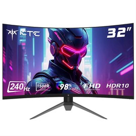 KTC H32S17F gebogener Gaming-Monitor, 32 Zoll, 1920x1080 HVA-Panel, 240 Hz Bildwiederholfrequenz, 125% sRGB, 3500:1 Kontrastverhältnis, Adaptive Sync, HDR10, 3 ms Reaktionszeit, 2xHDMI 2.0, 1xDP 1.4, 1xUSB 2.0, 1xAudio, schwaches Blaulicht