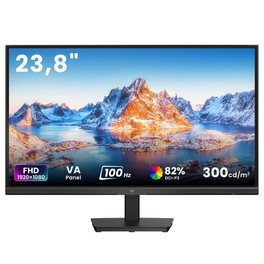 KTC H24B9 Büromonitor, 23,8 Zoll, 100 Hz, 1920 x 1080 VA-Panel, Kontrastverhältnis 4000:1, Seitenverhältnis 16:9, 99 % sRGB, 1 x HDMI 1.4 (100 Hz), 1 x VGA (75 Hz), Blaulichtfilter, DC-Dimmung