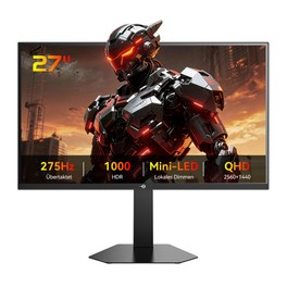 TITAN ARMY P276MS Gaming-Monitor, 27" QHD 2560×1440 Fast IPS, 275Hz Overclock, 1ms MPRT, HDR1000 1200nits, FreeSync, Game Plus & 15 Szenariomodi, PBP & PIP Split-Screen-Modus, Blaulichtfilter & Flimmerfrei, verstellbarer Neigungsständer, VESA-Wandhalterung