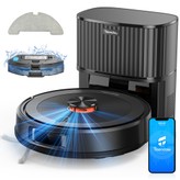 Teendow D10S MAX 2-in-1-Roboterstaubsauger mit Wischfunktion, automatische Selbstentleerung, 4500 Pa starke Saugleistung, smarte Kartierung
