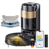Proscenic Q20 Plus Saug- und Wischroboter, 10000Pa starke Saugkraft, Selbstentlüftungsstation, LiDAR-Navigation, 200 Minuten Laufzeit, 2-in-1 Staubbehälter & Wassertank, intelligente Kartierung für Teppiche & Tierhaare
