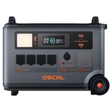 Oscal PowerMax 3600SE Tragbare Powerstation, 3600Wh LiFePO4-Akku, 3600W Reiner Sinuswellenausgang, 4500W Spitzenleistung, 6 LED-Lichtmodi, USB-C 100W, App-Steuerung, Schnellladung, Solargenerator für Hausnotstrom, Wohnmobil, Camping - EU-Stecker