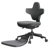NEWTRAL MT-M Standing-Mate Ergonomischer Steh-Schreibtischstuhl, 5-in-1 Adaptives Sitzsystem, 167 ° klappbare Rückenlehne, verstellbare Sitzhöhe 46-57 cm, Sitztiefe 38-44 cm, armloses Design, vollständig einstellbare Ergonomie, 150 kg Tragfähigkeit - Dunkelgrau