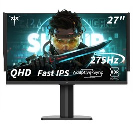 KTC H27E8 Gaming-Monitor, 27-Zoll 2560×1440 Fast-IPS-Bildschirm, 240Hz Bildwiederholrate & 275Hz OC, 1ms MPRT-Reaktionszeit, HDR400, FreeSync & G-Sync kompatibel, Blaulichtarm & flimmerfrei, verstellbarer Standfuß & 100x100mm VESA-Halterung unterstützt