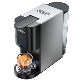 HiBREW H3A 5-in-1-Kaffeemaschine, 19 Bar Druck, Kalt-/Heißmodus, 1000 ml Wassertank, Trockengehschutz – Silber