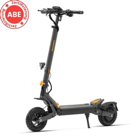 Ausom L1 Elektroroller ABE-Version, 500-W-Motor, 48-V-20,8-Ah-Akku, 10-Zoll-Reifen, 20 km/h Höchstgeschwindigkeit, 90 km Reichweite, Scheibenbremsen vorne und hinten, Schwingarmfederung, NFC- und Passcode-Entsperrung