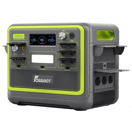 FOSSiBOT F2400 Tragbare Powerstation, 2048 Wh LiFePO4-Akku, 2400 W Ausgangsleistung, Solargenerator, 16 Ausgangsanschlüsse – Grün