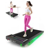 Akluer P03-B Bürstenloses Laufband mit 6% Steigung, 2,5 PS leisem Motor, 0,97–6,44km/h Geschwindigkeit, 38x88cm Lauffläche, 150kg Maximalbelastung, LED-Display & Doppelfernbedienung