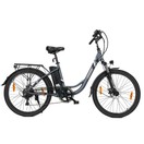 Touroll B1 Elektrisches Citybike, 250-W-Motor, 45 Nm Drehmoment, 26 x 1,95 Zoll Reifen, 36 V 15,6 Ah Akku, 90 km max. Reichweite, 7-Gang Shimano-Getriebe, 5 Unterstützungsstufen, 6 km/h Gehmodus, mechanischer Stoßdämpfer IPX4 – Grau