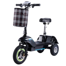 TWOFISH TF03 Elektroroller mit abnehmbarem Sitz, 350W Motor, 48V 15Ah Batterie, vordere 12 Zoll & hintere 10 Zoll Reifen, 28 km/h maximale Geschwindigkeit, 30 km Reichweite, Scheibenbremsen, vordere Federung - Blau
