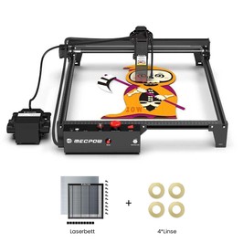 Mecpow X3 Pro 10W Lasergravierer mit Luftunterstützung + H44 Laserbett + 4 Linsen