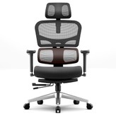 NEWTRAL NT002 Ergonomischer Bürostuhl mit Verstellbarer Fußstütze & Kopfstütze, Adaptiver Lendenstütze und 4D-Armlehnen, Schwarz