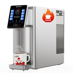 Hydrofast W100 Wasserfilter für die Arbeitsplatte mit heißem und raumwarmem Wasser, 8 Temperaturen, heißes Wasser in 3 Sekunden, 6-stufige Umkehrosmosefiltration, 15-stufiges Wasservolumen, für Küche, Büro, Schlafzimmer