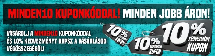 Promóciós kép: MINDEN10 kuponkóddal 10% kedvezmény kupon minden vásárlásra