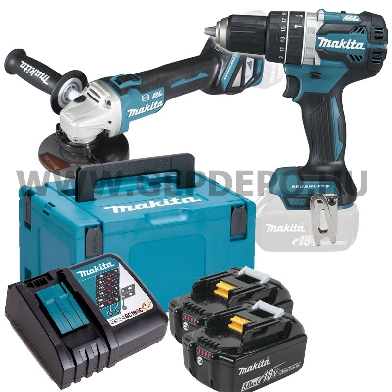 Makita DLX2272TJ Akkus Szett (DHP484Z+DGA513Z) 18V LXT BL XPT