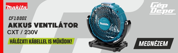 Makita CF100DZ akkus ventilátor (CXT 230V), hálózati kábel használatára is alkalmas, állítható, hordozható munkahelyi ventilátor