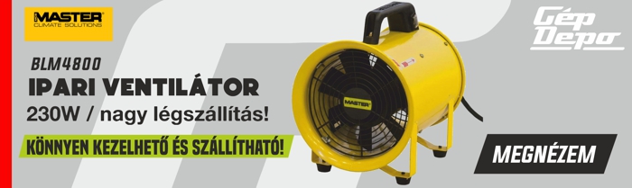 Master BLM4800 ipari ventilátor, sárga 230W nagy légszállítás, könnyen kezelhető és szállítható