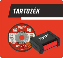 Milwaukee tartozékok: 125×0,8 mm vágókorong és fekete-piros tartódoboz