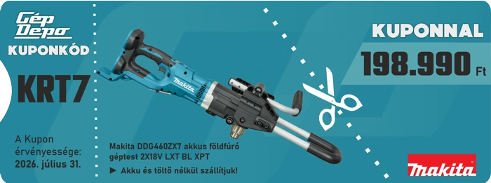 Makita ütvefúró-fúrókalapács kuponnal KRT7 – 198.990 Ft, akku és töltő nélkül; kupon érvényes 2026.07.31.