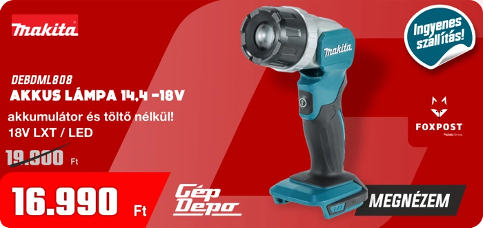 Makita akkumulátoros LED lámpa DEBDML808 14,4–18V (akku és töltő nélkül), kék-fekete, GépDepo ár 16.990 Ft, ingyenes szállítás