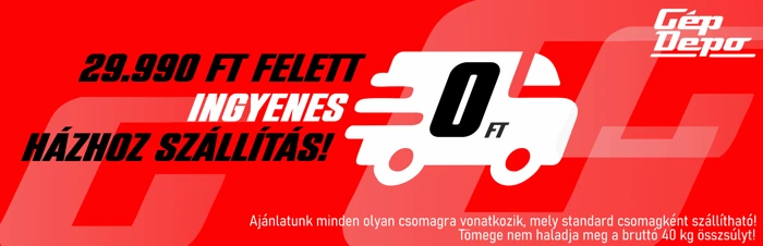 Ingyenes házhoz szállítás 29 990 Ft felett – 0 Ft szállítási díj, gyors kiszállítás