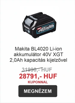 Makita BL4020 40V XGT 2,0Ah Li-ion akkumulátor termékfotó, fekete ház és márkacímke látható