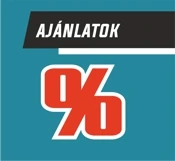 Ajánlatok banner: piros százalékjel fehér kerettel kék háttéren