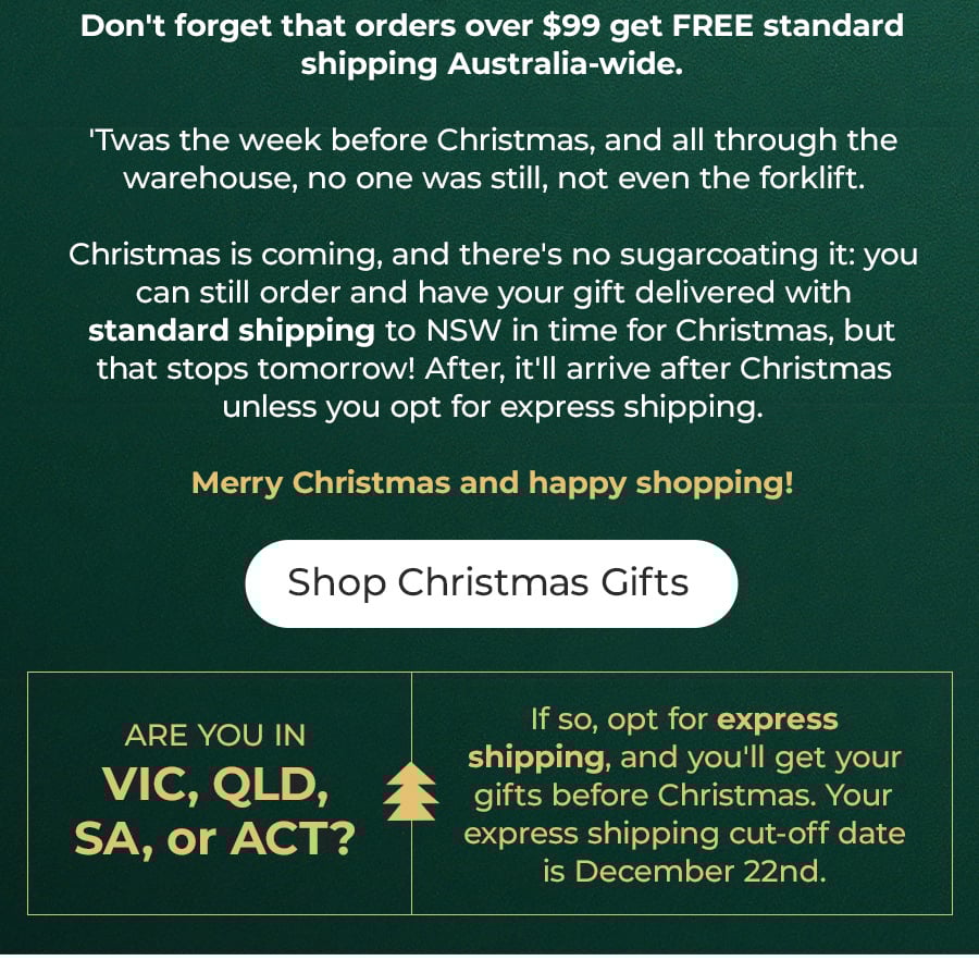 Final Days for Christmas Delivery - NSW