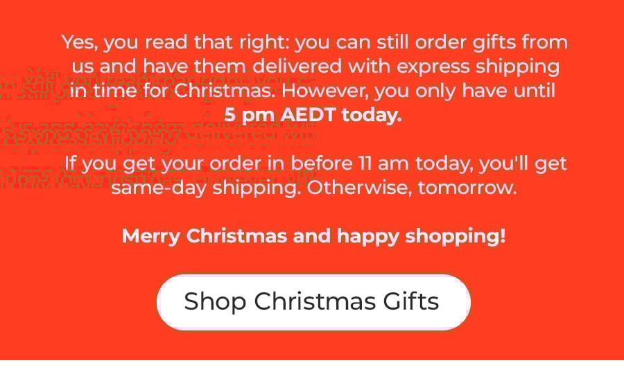 Final Days for Christmas Express Delivery - Sydney