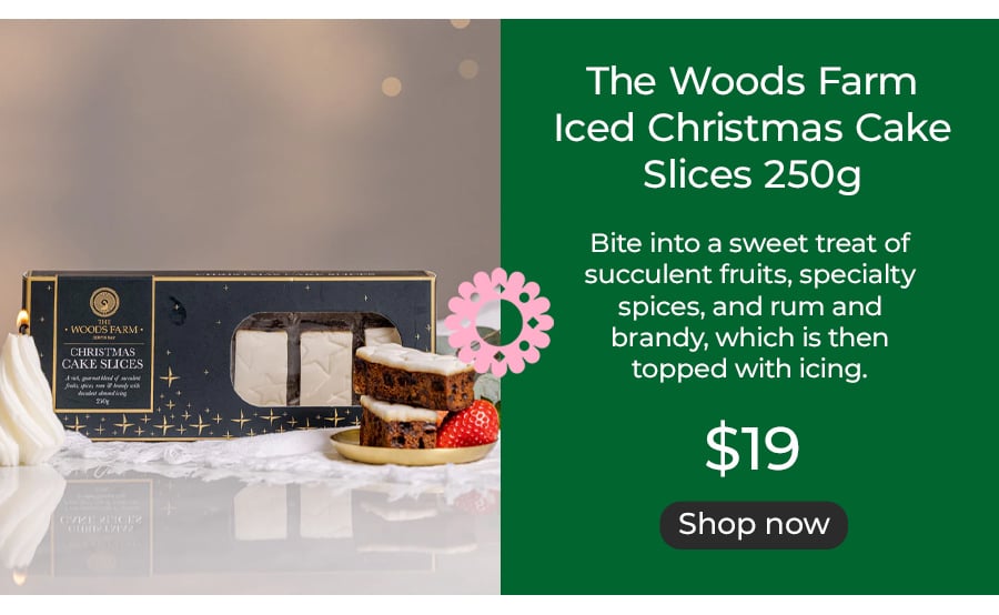 The Woods Farm Iced Christmas Cake Slices 250g