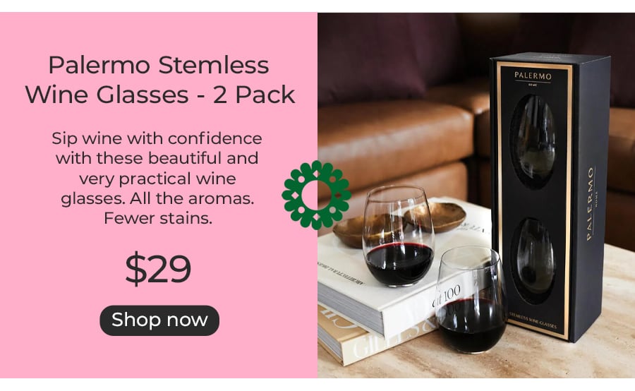 Palermo Stemless Wine Glasses - 2 Pack