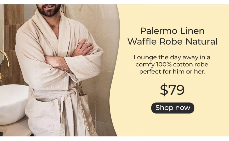 Palermo Linen Waffle Robe Natural