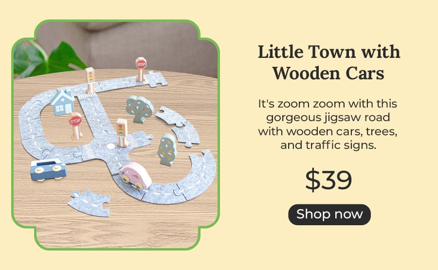 Little Town with Wooden Cars