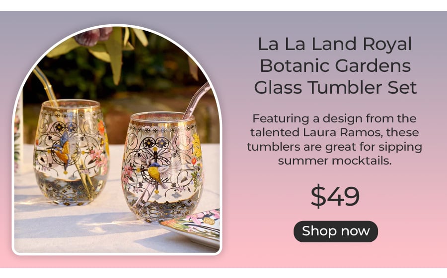 La La Land Royal Botanic Gardens Glass Tumbler Set