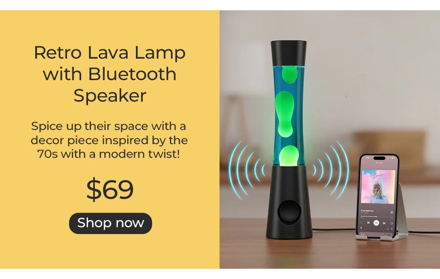 Retro Lava Lamp with Bluetooth Speaker