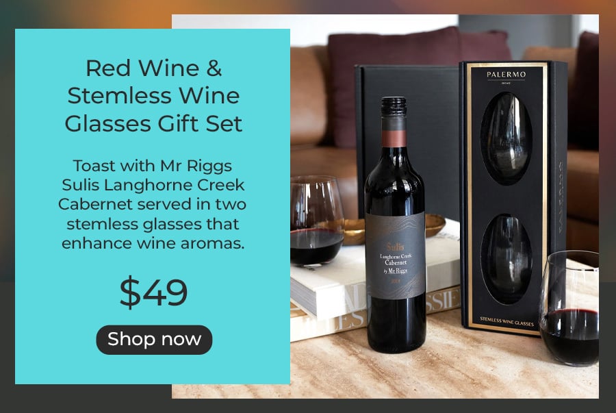 Red Wine & Stemless Wine Glasses Gift Set