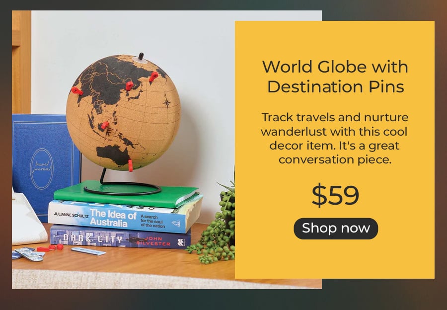 World Globe with Destination Pins