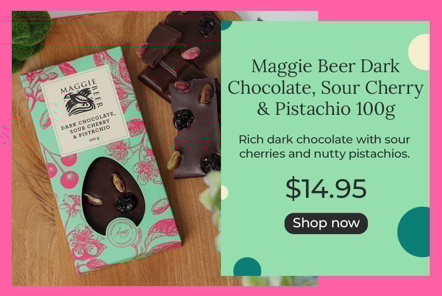 Maggie Beer Dark Chocolate, Sour Cherry & Pistachio 100g