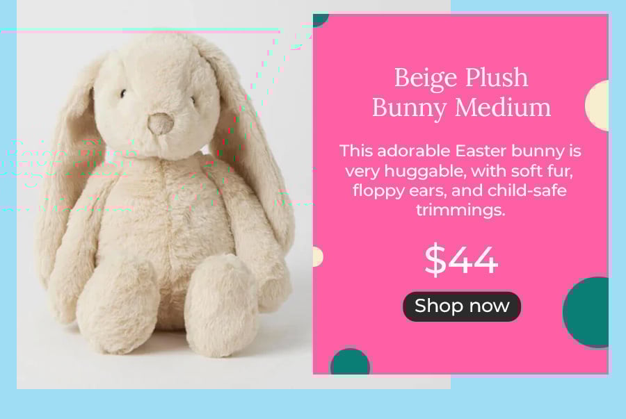 Beige Plush Bunny Medium