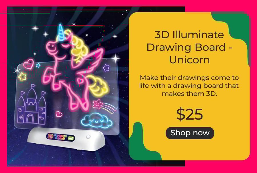 3D Illuminate Drawing Board - Unicorn