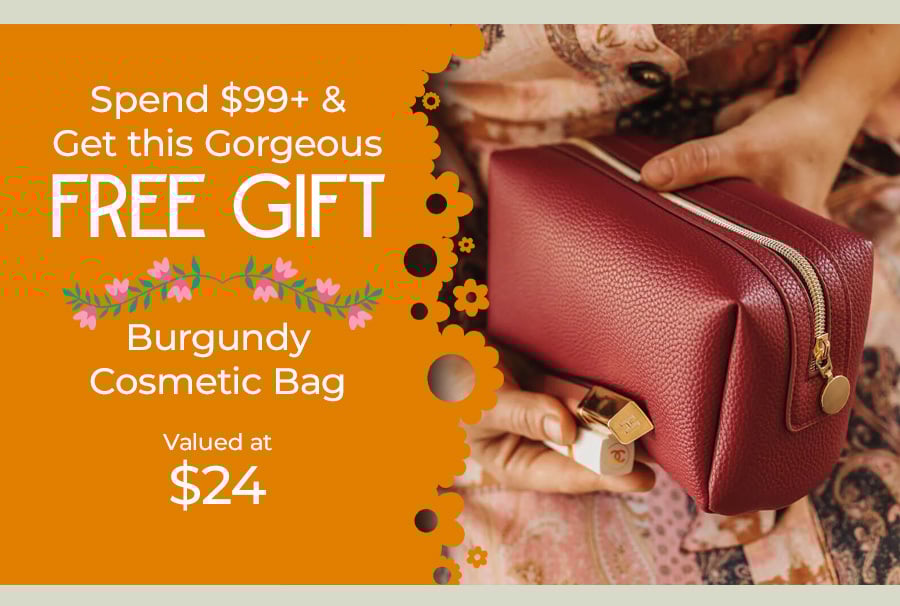 Burgundy Cosmetic Bag