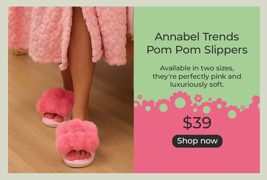 Annabel Trends Pom Pom Slippers