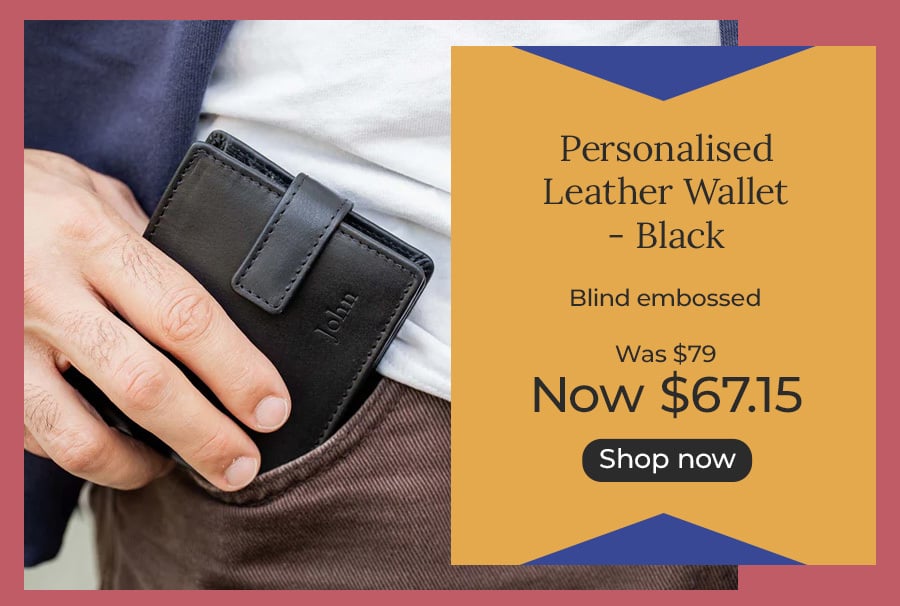 Personalised Leather Wallet - Black