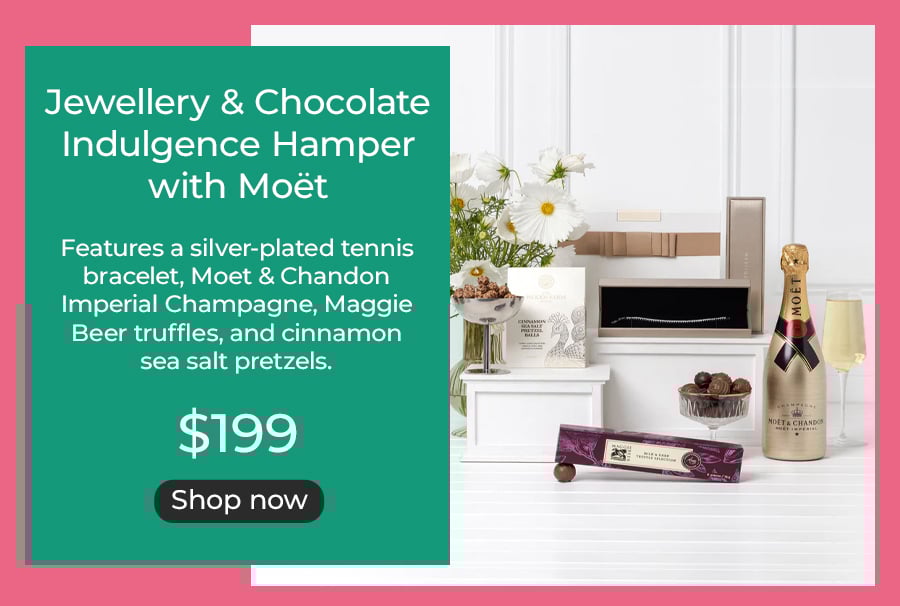Jewellery & Chocolate Indulgence Hamper with Moët