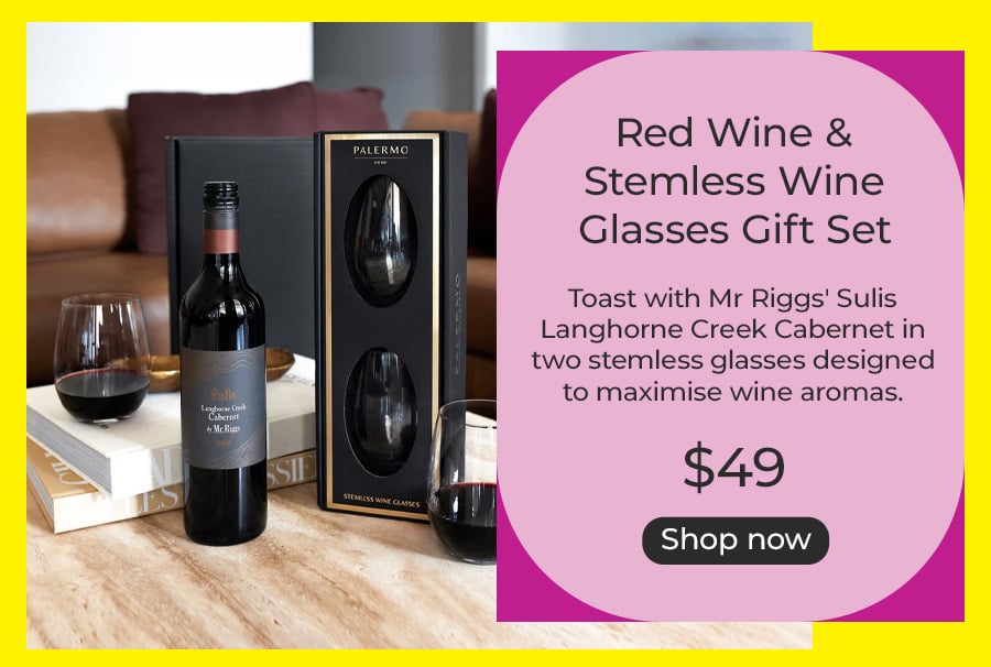 Red Wine & Stemless Wine Glasses Gift Set