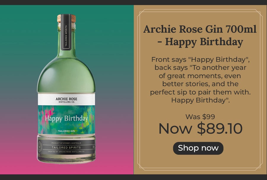 Archie Rose Gin 700ml - Happy Birthday